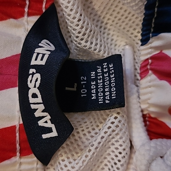 Lands End Boys Large 10/12 Colorful Swim Trunks Shorts Lot Of 3 Beach Pool Vacay - Picture 12 of 14